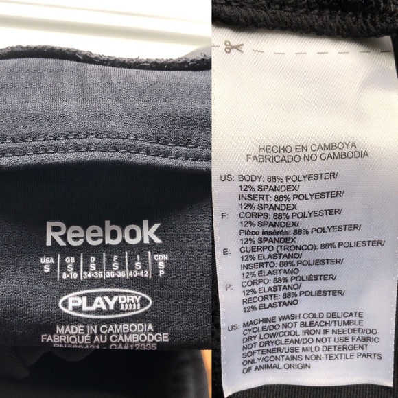 Reebok Cropped Leggings Play Dry w/ Drawstring - Picture 2 of 8